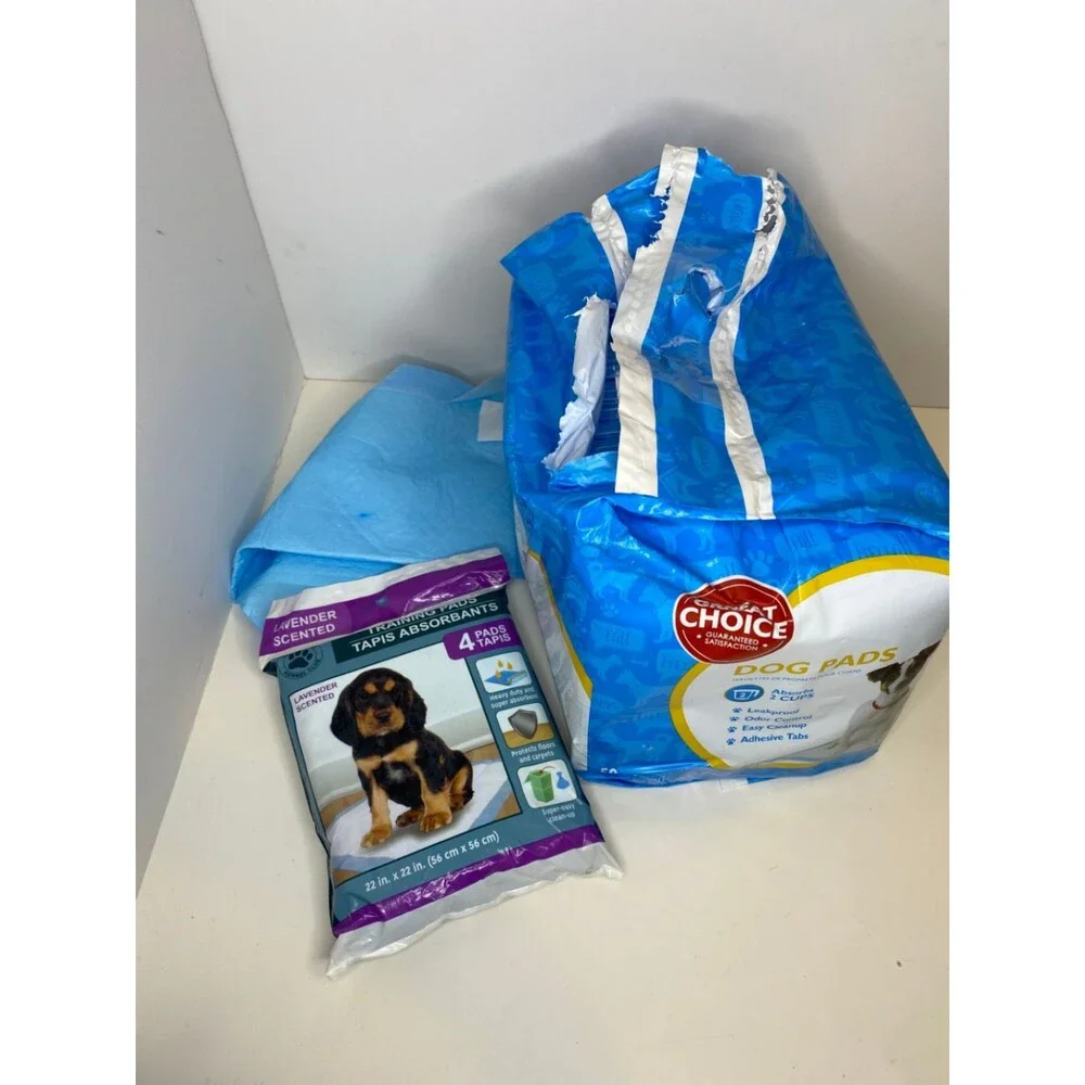 Lot of Dog Training Pads - 50 count 23 x 24 inch & 4 count 22 x 22 inch Lavender